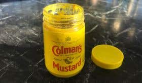 A jar of Colmans English mustard