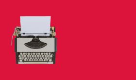 Typewriter Red Background