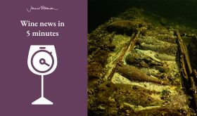 Champagne bottles in a shipwreck at the bottom of the Baltic