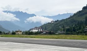 Cloudy Bhutan from Paro runway