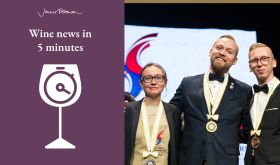 Pascaline Lepeltier, Mikk Parre and Martynas Pravilonis at the ASI Best Sommelier for Europe, Africa and the Middle East competition