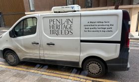 Delivery van for pork legs