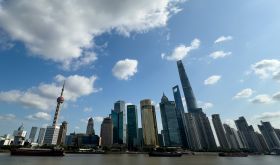 Shanghai river with buildings