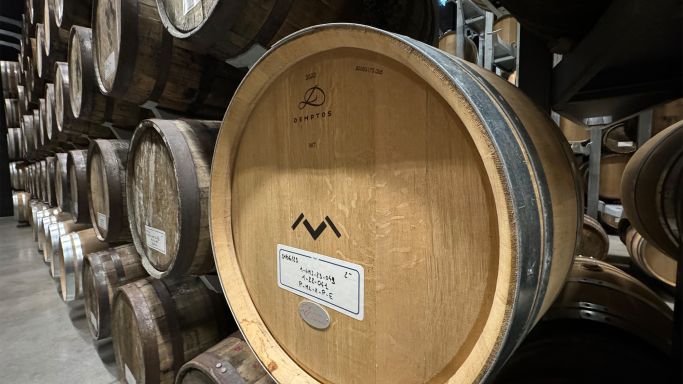 Wooden casks of all sorts at Maison Lineti whisky distillery