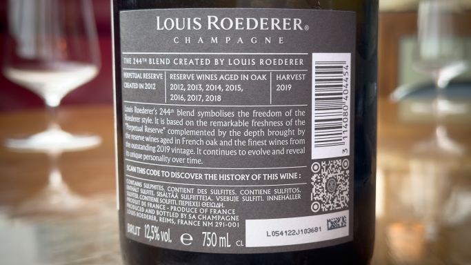 Back label of Louis Roederer 244