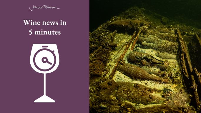 Champagne bottles in a shipwreck at the bottom of the Baltic