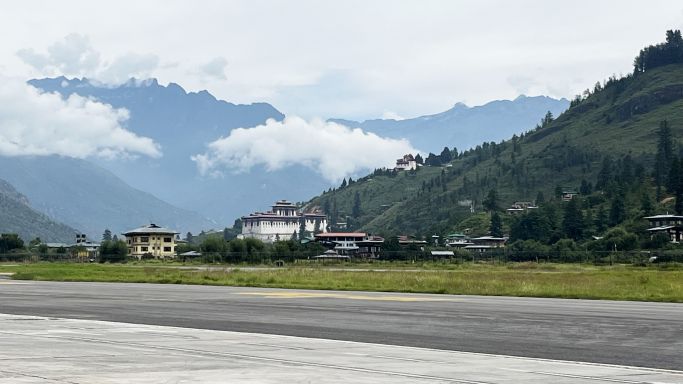 Cloudy Bhutan from Paro runway