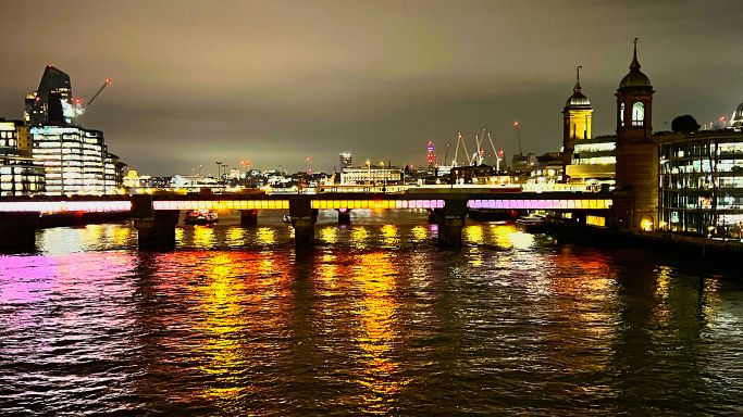 River Thames at night Jan 2025