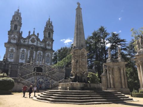 At the top level of Santuario de Nossa Senhora dos Remedios in Lamego, Douro Valley