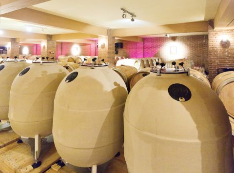 Concrete eggs at Skouras, Nemea, Greece