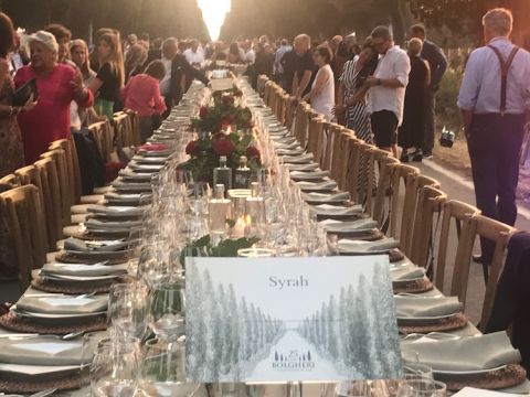 Bolgheri dinner in the Viale dei Cipressi preparations