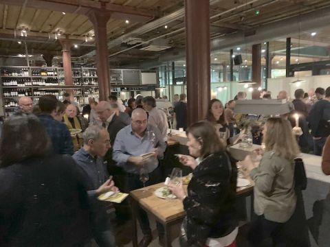 Eating at Greek Wine Night, Caravan, King's Cross