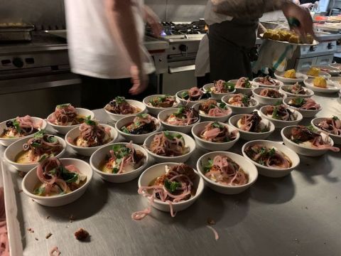 Food at Greek Wine Night, Caravan, King's Cross