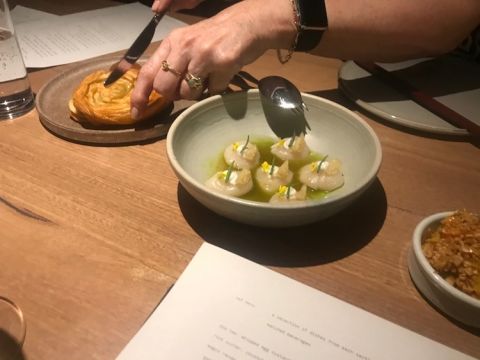 Roti and scallops at Sunda in Melbourne