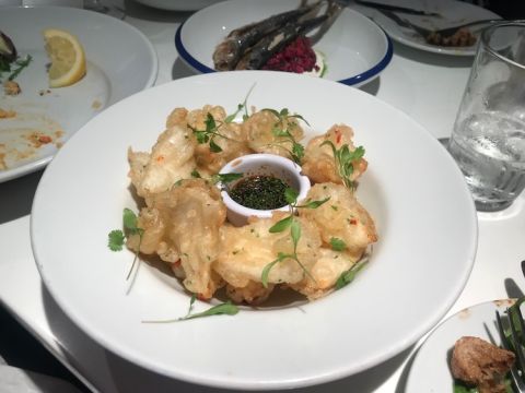 squid tempura at Crabshakk, Glasgow