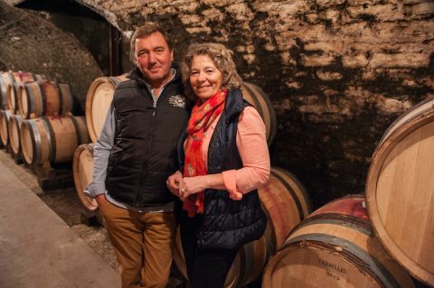 Louis Boillot and Ghislaine Barthod in her cellar
