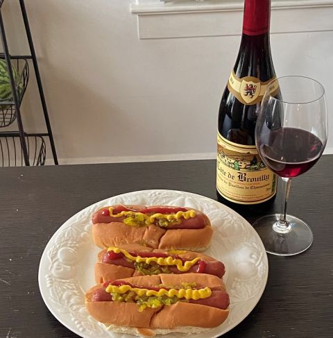 Christian van Dijk's hotdog and Beaujolais cru pairing