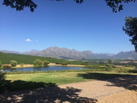 View across Stellenbosch to the Simonsberg