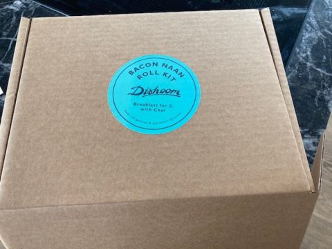 Box of bacon naan role kit from Dishoom