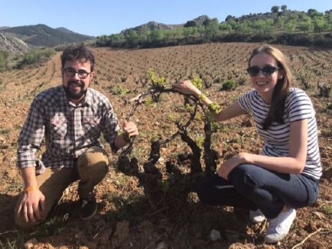Frontionio - Anna Harris-Noble with Fernando Mora in the Cestas vineyard