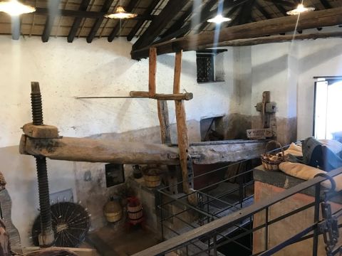 The old palmento screw press at I Vigneri