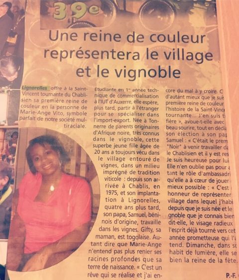 Marie-Ange Vito's elevation in the local paper