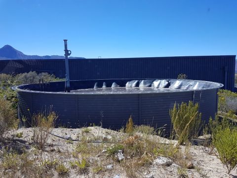 A reservoir in the Waterkloof water-treatment system