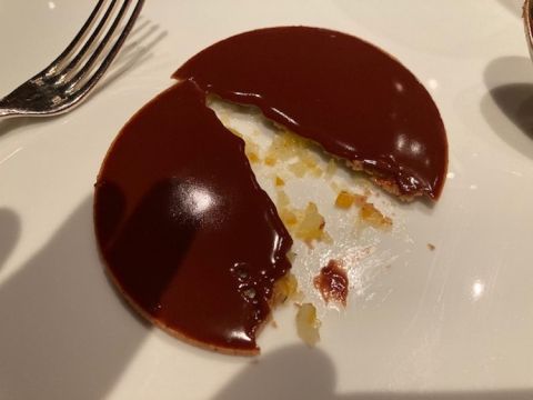 Troisgros chocolate and salted caper dessert