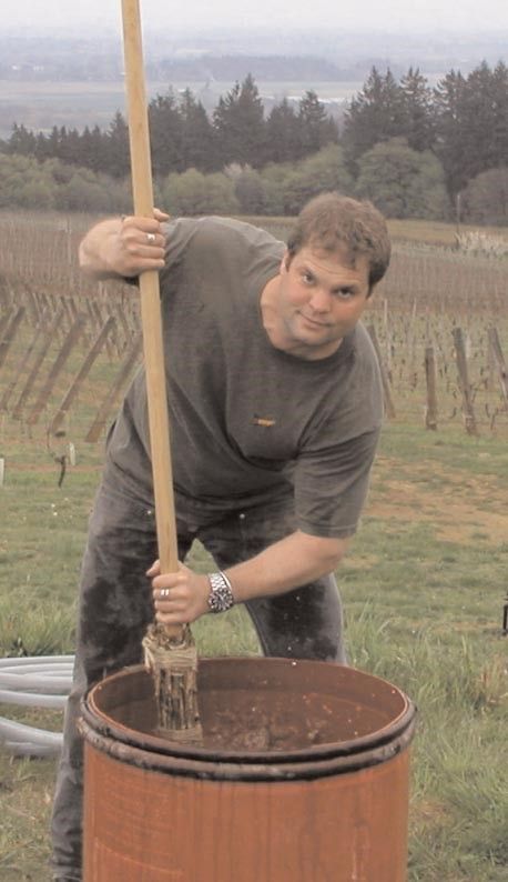WWC21 Brooks P - Jimi Brooks making a biodynamic preparation in the Brooks' estate vineyard
