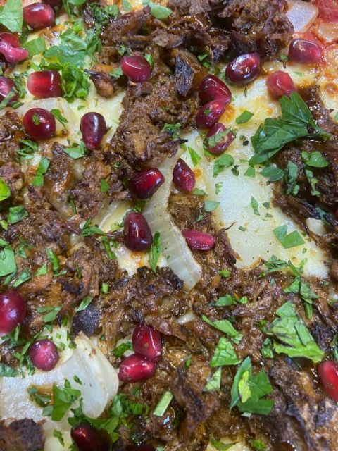 Howard's Lebanese lamb pizza