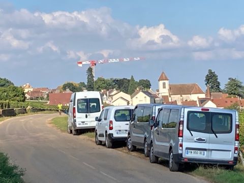 Vans just south of Morey-St-Denis