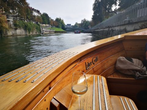 Ljubljana - a boat ride on the Ljubljanica wooden boat
