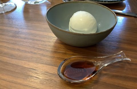 Trivet Tokaj lunch - yogurt gelato and Eszencia 2000