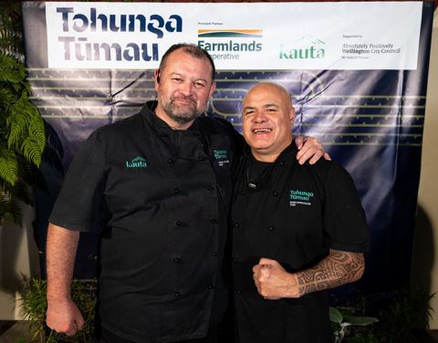 Renowned Māori chefs Grant Kitchen and Riwa Spraggon