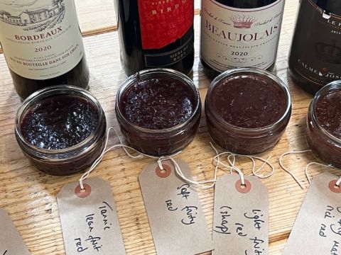 The cooking-with-wine experiment - sauces made with dark wines