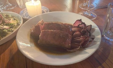 Steak and onions at The Parakeet