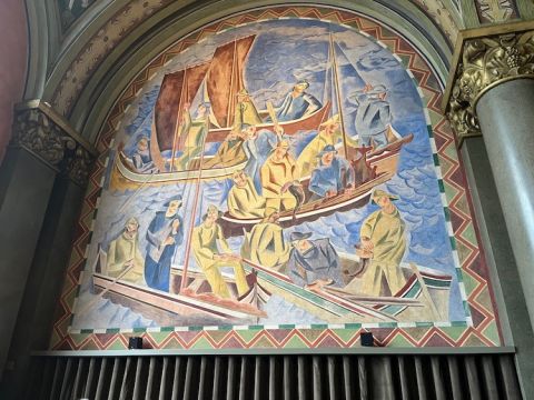 Bergen fishing mural