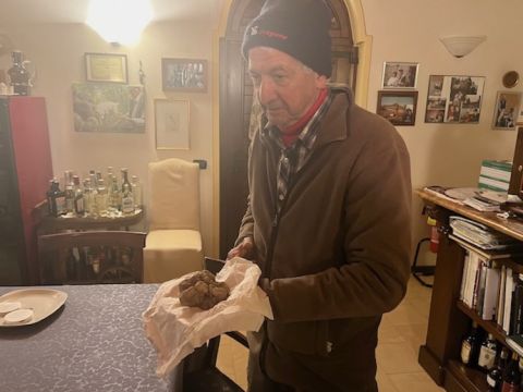 truffle hunter and giant truffle