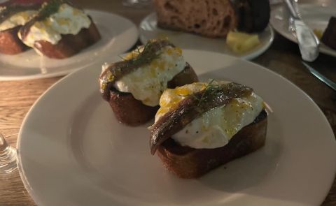 Mountain cheese and anchovy