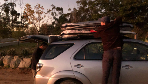 Father and son Sadie, gearing up. Image: Author