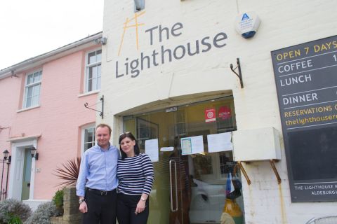 Sam and Maxine at The Lighthouse, Aldeburgh