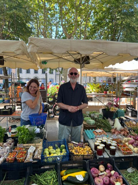 Veronique Andraud and Nick at Carcassonne market