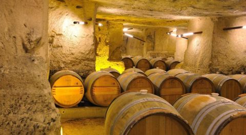 Château Beauséjour barrel cellar