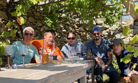 tasting with the team at Domaine de Kalathas