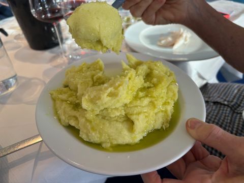 Olive oil and mash at The River Cafe