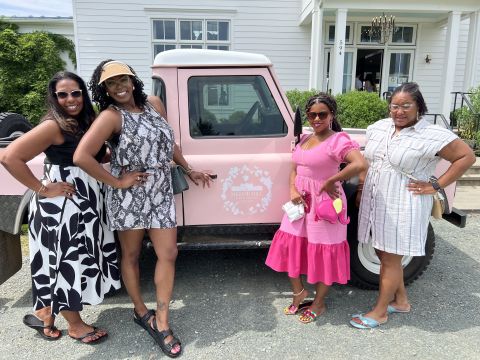 Shayla Varnado and retreat members at Merrie Mill Farm and Winery Keswick, VA