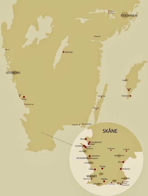 Swedish wine map