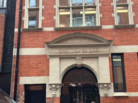 Restored entrance in Manchester
