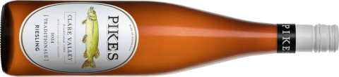 A bottle of Pikes Traditional Riesling against a transparent background