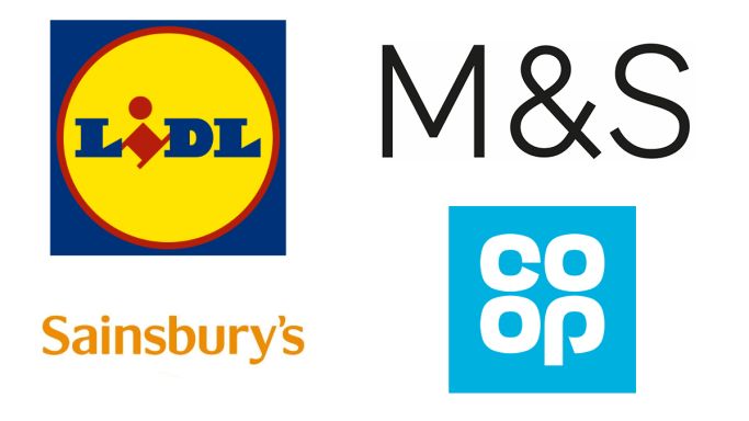 4 UK supermarket logos